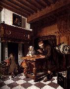 Cornelis de Man A Man Weighing Gold. oil painting
